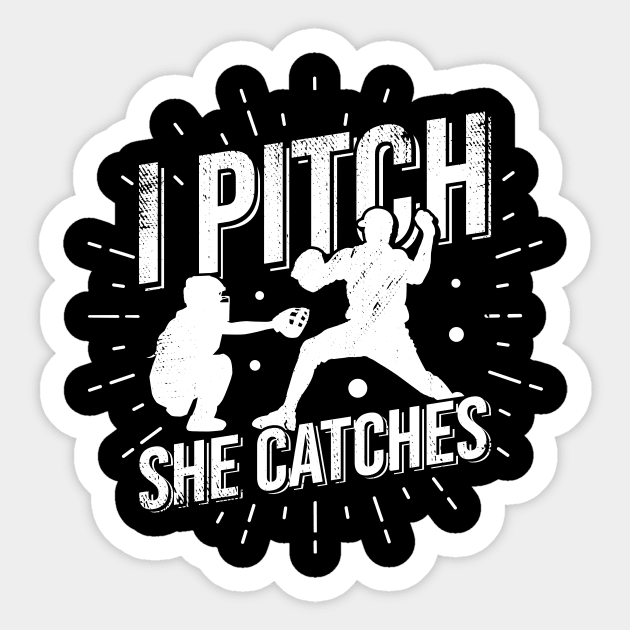 Softball Couple Pitcher Catcher Husband Wife Gift Sticker by Dolde08